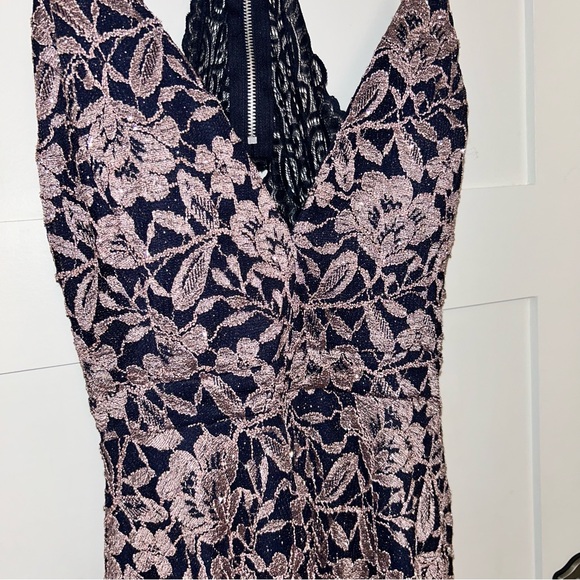 Sparkly navy dress with lace back - Picture 3 of 8